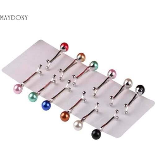 Sp101 12Pcs Fashion simulated-pear Scarf Buckle for Women Elegant Muslim Brooches Pins Scarf Trendy brooch clip islamic Accessor