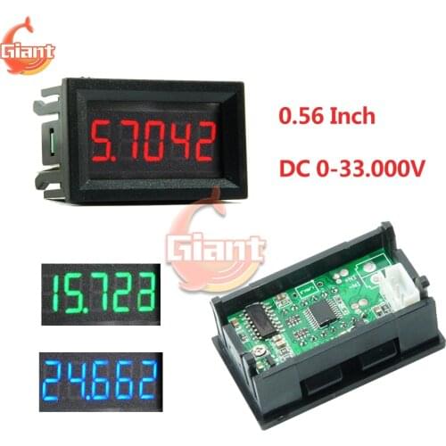 0.56 Inch DC 0-33V 3 Wires LED Digital Voltmeter Voltage Meter Volt Instrument Tool Red Green Blue Display 5 Digit 12V Voltmeter