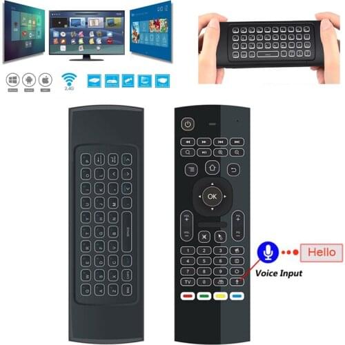 Smart Air Mouse Mini Keyboard MX3 433 Mhz Backlit IR Learning Voice for Android TV Box Google Netflix Universial Remote Control