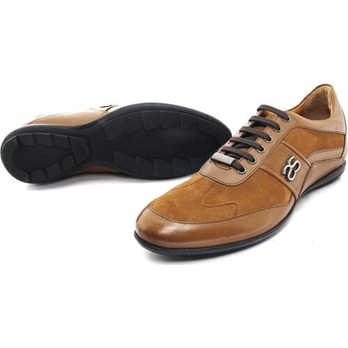 Handmade Vintage Style Old School Athletic Training Flat Sport Shoes with Real Suede & Leather, Tobacco Camel Color