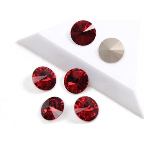 YANRUO 112 High Quality Nails Rhinestone Siam Color Rivoli Shape Pointback Crystal Glass Rhinestones For Nails 3D Nail Art Gems