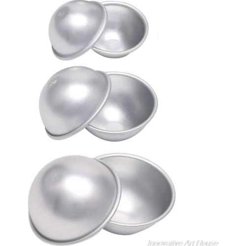 2Pcs Ball Aluminum Semicircle Sphere Bath Bomb Cake Pan Mold Baking Pastry Mould D30 20 Dropshipping