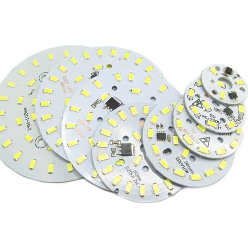 220v SMD 5730 aluminum led pcb 2W 3w 5w 6W 7w 10w 12w 15w 18w 24w integrated driver lamp plate White/ Warm White For LED Bulb