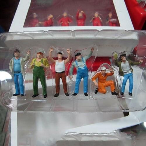 1/50 Scale 6pcs Construction Worker Labourer Blue-collar Workers Scene Accessories Children Gifts For Collection Gifts