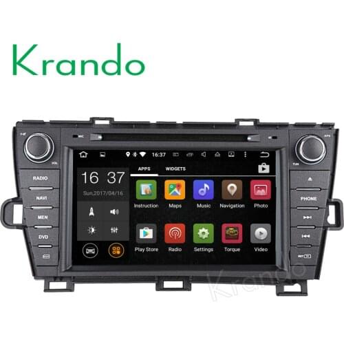 Krando 8" Android 9.0 car dvd radio player navigation multimedia system for toyota prius 2009-2015 audio system WIFI 3G DAB