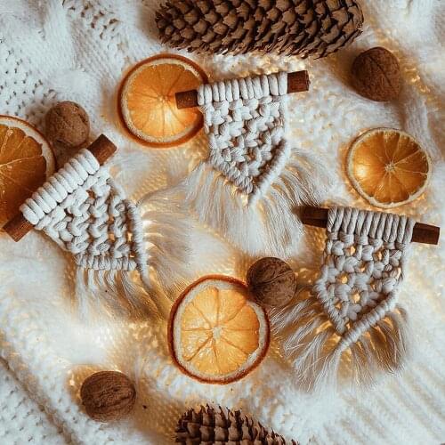 Bohemia Macrame Wall Hanging Woven Wall Art Decorative Tapestry For Bedroom Living Room Wedding Crochet Rope Backdrop Pendant