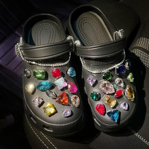 Brand Designer Croc Charms Accessories Ready to Put On Bling Rhinestone JIBZ Gift for Clog Shoe Decoration Shoes Buckle Gifts