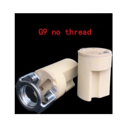 G9 lamp base Pottery and Porcelain body steel hanger Ceramic G9 lamp holder m10 bracket lamp socket Full thread and smooth