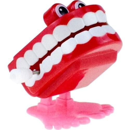 D0JC Clockwork Jumping Denture Educational Mechanical Toys Halloween Prank Decoration