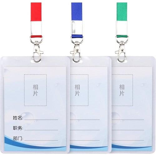 ID Card Holder Keychain Business Card Holder Card Holder Office Desk Accessories Plastic Cards Photocard Holder Desk Accessory