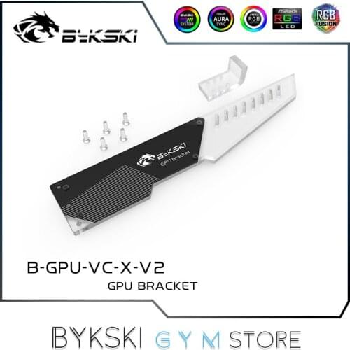 Bykski Video Card Holder, GPU Bracket 5V 3Pin 254mm, Support ASUS/GIGABYTE/MSI/AsRock AURA SYNC, B-GPU-VC-X-V2