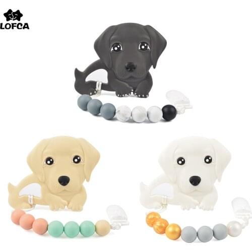 Labrador Baby Teether Pacifier Clip Chain Silicone Teething Accessories Baby Carrier Silicone Chew Teething Pacifiers Holder