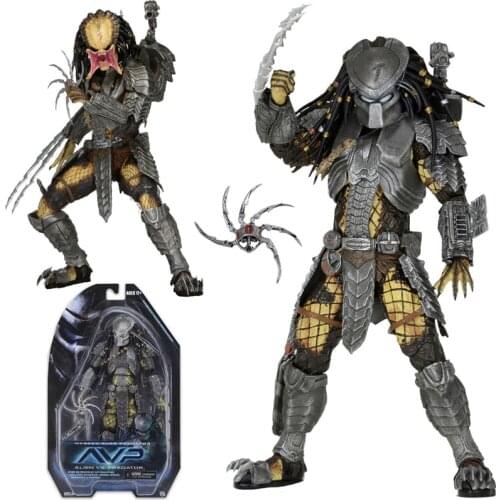 NECA AVP Alien vs Predator Masked Scar Predator Celtic Figure Chopper Scar Predator Action Figures Toys Collection Model 18cm