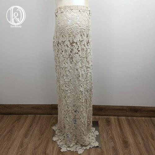 Don&Judy Cotton Skirt for Maternity Photo Shoot Retro Beige Dresses Pregnancy Photography Dress Maxi Maternity Gown Photo Prop