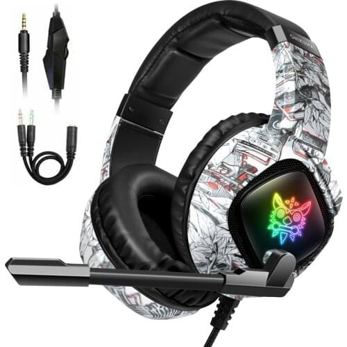 Gaming Headset Wired Headset With Microphone Stereo Earphone RGB Bass Head-Mounted 3.5mm Plug For PS4 5 PC Phone XBOX Computer