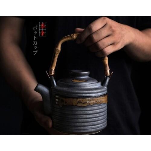 Retro single teapot ceramic Japanese teapot family hotel restaurant Chinese large tea pot cup Kungfu oolong puer teaware