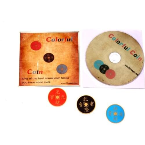 Colorful Coin 2.0 (Morgan Version) Magic Trick Flying Morgan Coins Copper Magnetic Trick Magic Props Mental Magic-Vintage magic