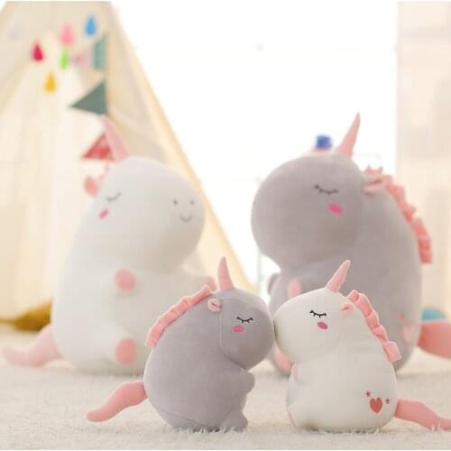 Round Unicorn Doll Animal Stuffed Soft Pillow Childrens Room Decoration Cute Cartoon Birthday Gift Baby Kid Girl Christmas Gift