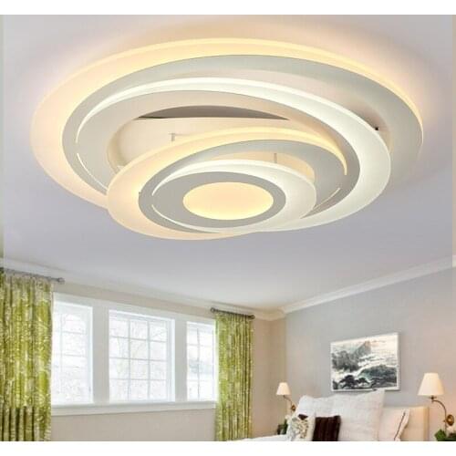 Round bedroom ceiling lights Creative multi-layer fashion restaurant light LED acrylic living room ceiling lamps