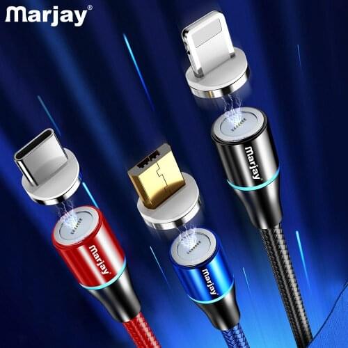 Marjay 3A Magnetic USB Cable Fast Charging USB Type C Cable Magnet Charger Data Charge Micro USB Cable For Iphone X Samsung S10