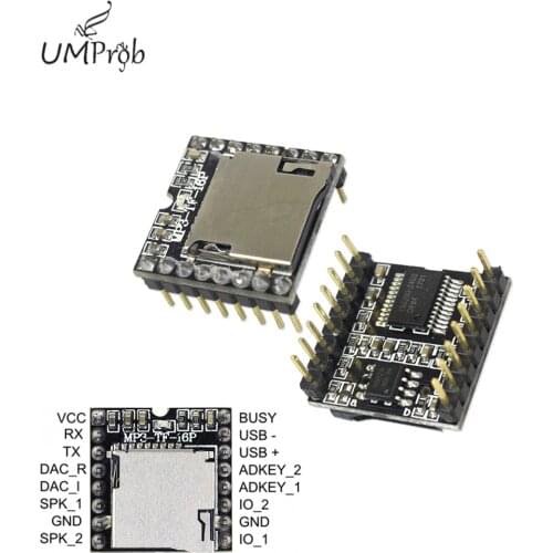 Mini MP3 Player Module with Simplified Output Speaker MP3-TF-16P TF Micro SD Card U Disk for arduino