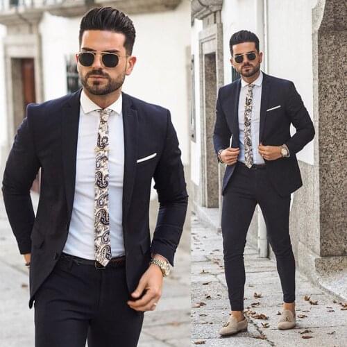 Mens Suits 2020 Fashion Two-Button Wedding Tuxedos Formal Best Man Suit Groom Tuxedos Custom Made 2 Pieces Suits Jacket Pants