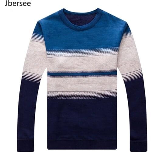 Mens Knitted pullover Sweaters Wool Sweater Winter Slim Fit Striped O-Neck Plus Cashmere Warm Pullover Men Sweater Pull Homme