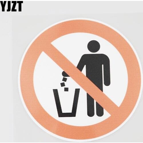 YJZT 11.5CMX11.5CM No Littering Is Allowed Here PVC Decal Car Sticker Accessories 11B-0255