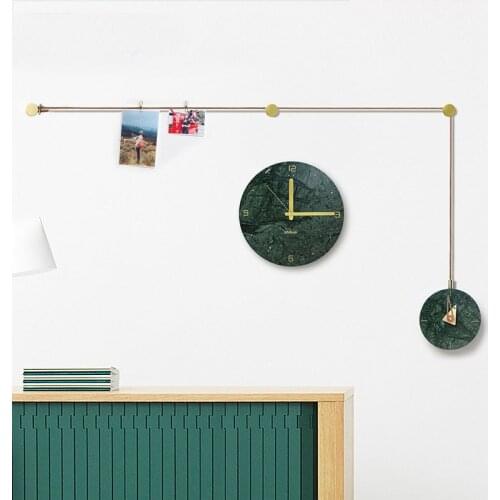 Nordic Wall Clock Diy Natural Marble Bracket Hanging Modern Home Decoration Living Room Timode
