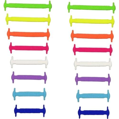 New T-type 1 pair Shoes Accessories Elastic Silicone Shoelaces Elastic Shoelace Creative Lazy Silicone Laces No Tie Rubber Lace