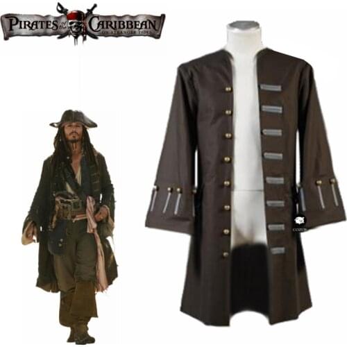 Pirates Of The Caribbean Jack Sparrow Jacket Coat Cosplay Costume
