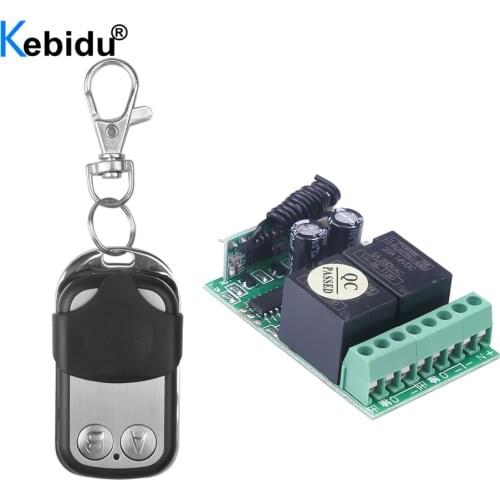 DC 12V 2CH Relay Switch 433Mhz Wireless Remote Control Learning Code Independent Learning Receiver Module RF Transmitter