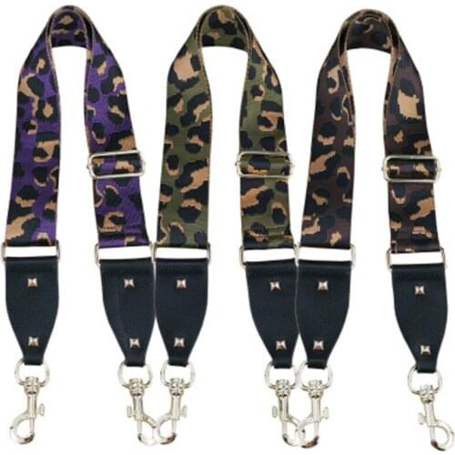 Adjustable wide backpack female bag with strap strap braided color single-shoulder messenger bag with leopard print