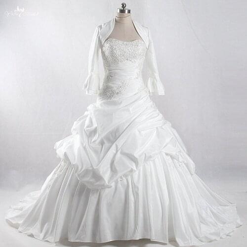 RSW934 Yiaibridal Real Job With Jacket Taffeta Ball Gown Wedding Dresses