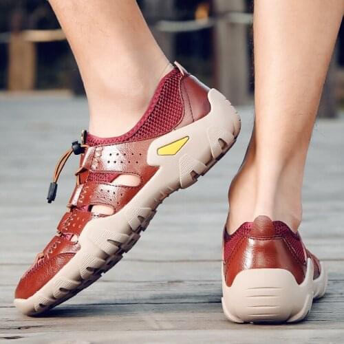 Classic Men Sandals Hiking Outdoor Flat Non Slip Summer Breathable Sport Walking Comfort Beach Sandals Slippers Soft Sandals