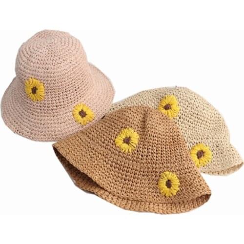Little Daisy Baby 17.7‘’ Hat Summer Straw Baby Beach 0-4 Year Children Panama Hat Princess Baby Hats Caps Kids 1PC Boy Unsex