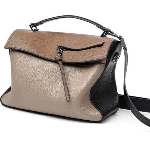 Genuine Leather Satchel Bags For Women Luxury Designer Handbags Brand Fashion Crossbody Bag 2021 Panelled Shoulder Bag for Women