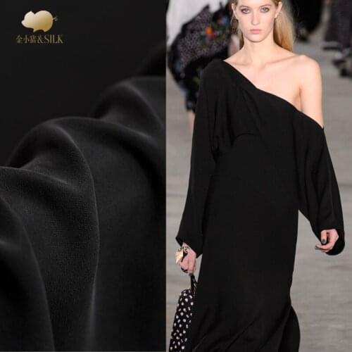 Sand wash 40mm heavy crepe silk fabric 138cm luxury treasure pendant cheongsam dress black silk fabric wholesale silk cloth