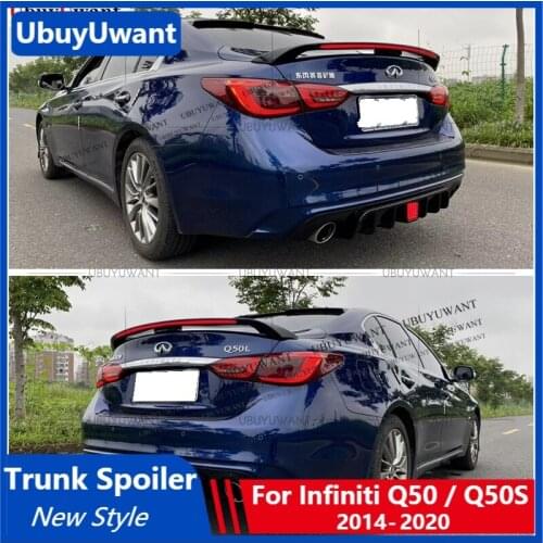 UBUYUWANT Rear Trunk Wing Spoiler for Infiniti Q50 / Q50S 2014 - 2020 Car Spoilers Sport Car Decoration Tail Wing Accessories