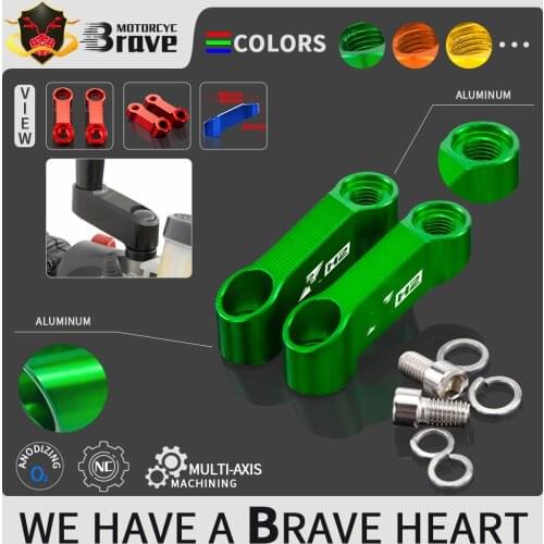 Motorcycle Mirror Extend Riser Spacers Extension Adapter For KAWASAKI ZH2 2019 2020 2021 Z H2 Universal Motorcycle Accessories