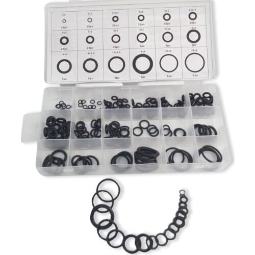 AC1900 O-rings 225pcs/18 Sizes Pcp Paintball Compressed Air Rifle Black Rubber Sealing Seals With Plastic Box Acecare