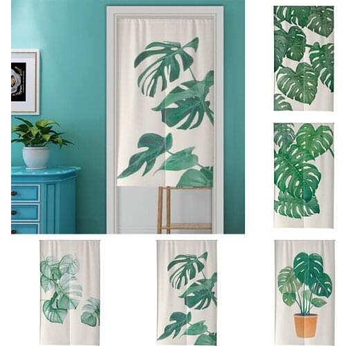 Fresh Literayure Plant Garden Door Curtain Kitchen Bedroom Blackout Tube Curtain Home Decoration Blackout Curtain