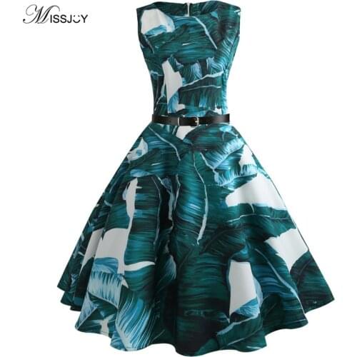 MISSJOY 2019 summer Dress kerst jurk Women Belt SleevelessA Line Party christmas Dress Vadim elegant Robe noe Sukienki damskie