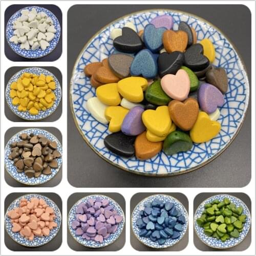 10pcs 15mm Natural Wood Beads Heart Shape Eco-Friendly Loose Spacer Beads For Jewelry Making DIY Charms Necklace Earring