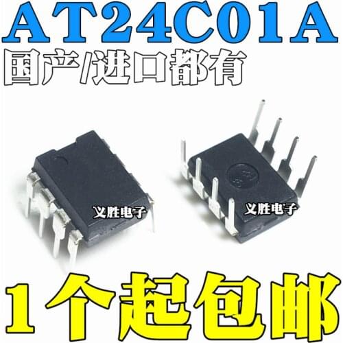 10pcs/lot / 24C01 AT24C01 AT24C01A AT24C01AN 24C01A DIP8 In Stock