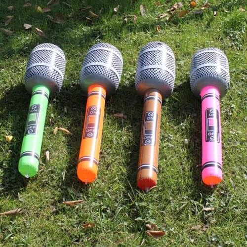 12pcs Funny Inflatable Microphone Blow Up Singing Birthday Disco Party Balloon Toys Kids Gift Party Supplies For Children Gift