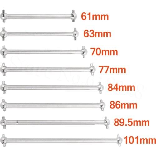 2pcs Steel Metal RC Car Drive Shaft Dogbone 61mm 63mm 70mm 77mm 84mm 86mm 89.5mm 101mm
