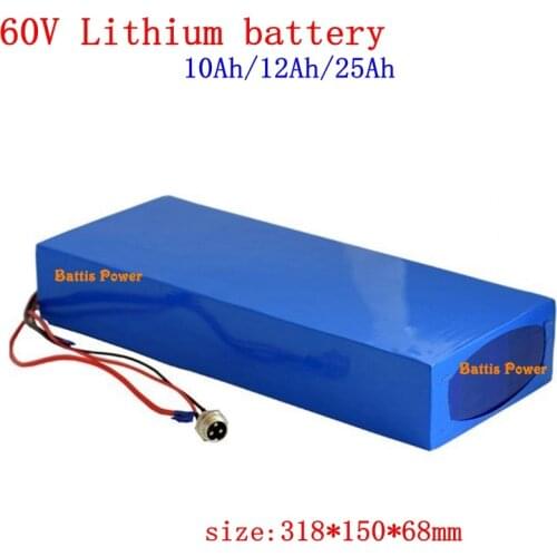 60v 10Ah 12Ah 25Ah lithium ion battery pack with BMS for electric scooter Citycoco Scooter skateboard electric bike+Charger