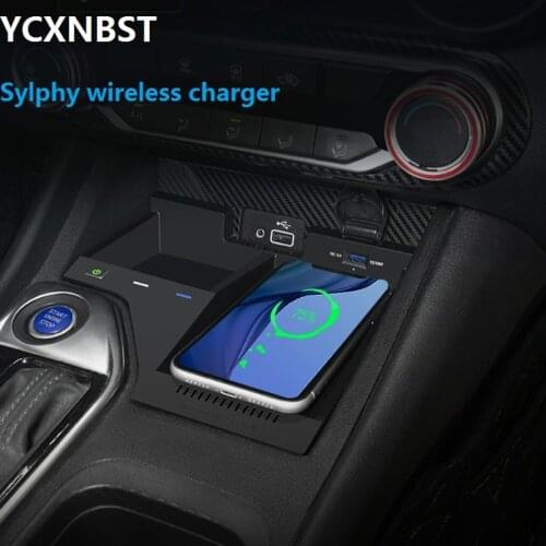 For 14th Generation Nissan Sylphy Wireless Charger 15W 2020-2021 Mobile Phone Wireless Fast Charging Car Interior Accessories
