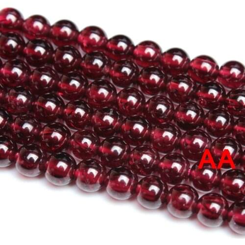 Natural Round AAA AA A B Garnet Gemstone Loose Beads 4 4.5 5.5 6 7 8mm For Necklace Bracelet DIY Jewelry Making 15inch Strand